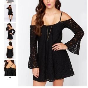 Lucy Love Hollie Black Long Sleeve Lace Dress